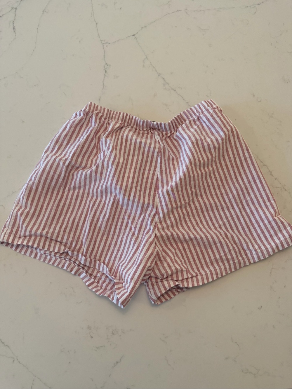 Brandy Melville Pink and White Striped High-Waist Shorts - Picture 2 of 3